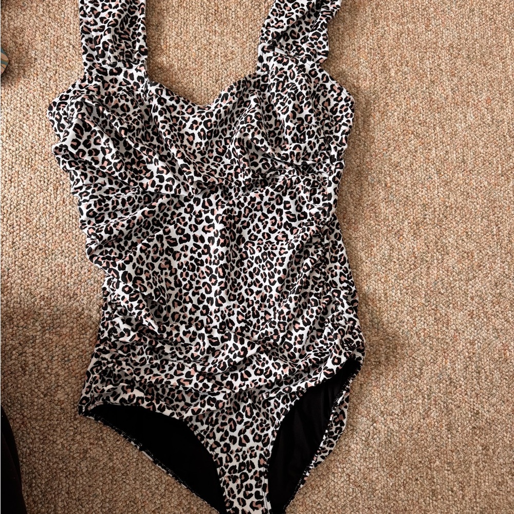 Leopard Print One Piece Swimsuit